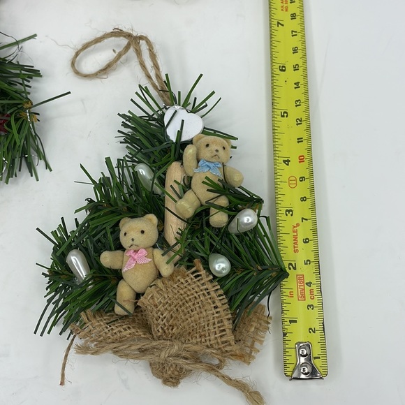 Vintage Handmade  Miniature Teddie Bears Christmas Ornaments - Lot of 6 - Picture 15 of 16